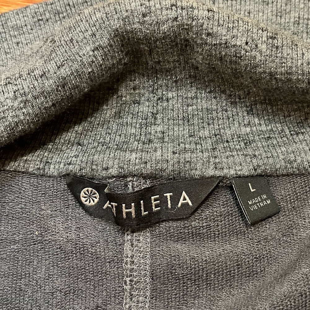 Athleta gray open front long sleeve cardigan with pockets. Size Women's Large - Picture 5 of 15